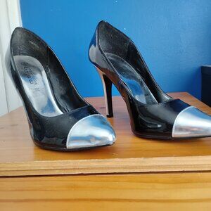 Black patent heels pumps UK8 EUR42